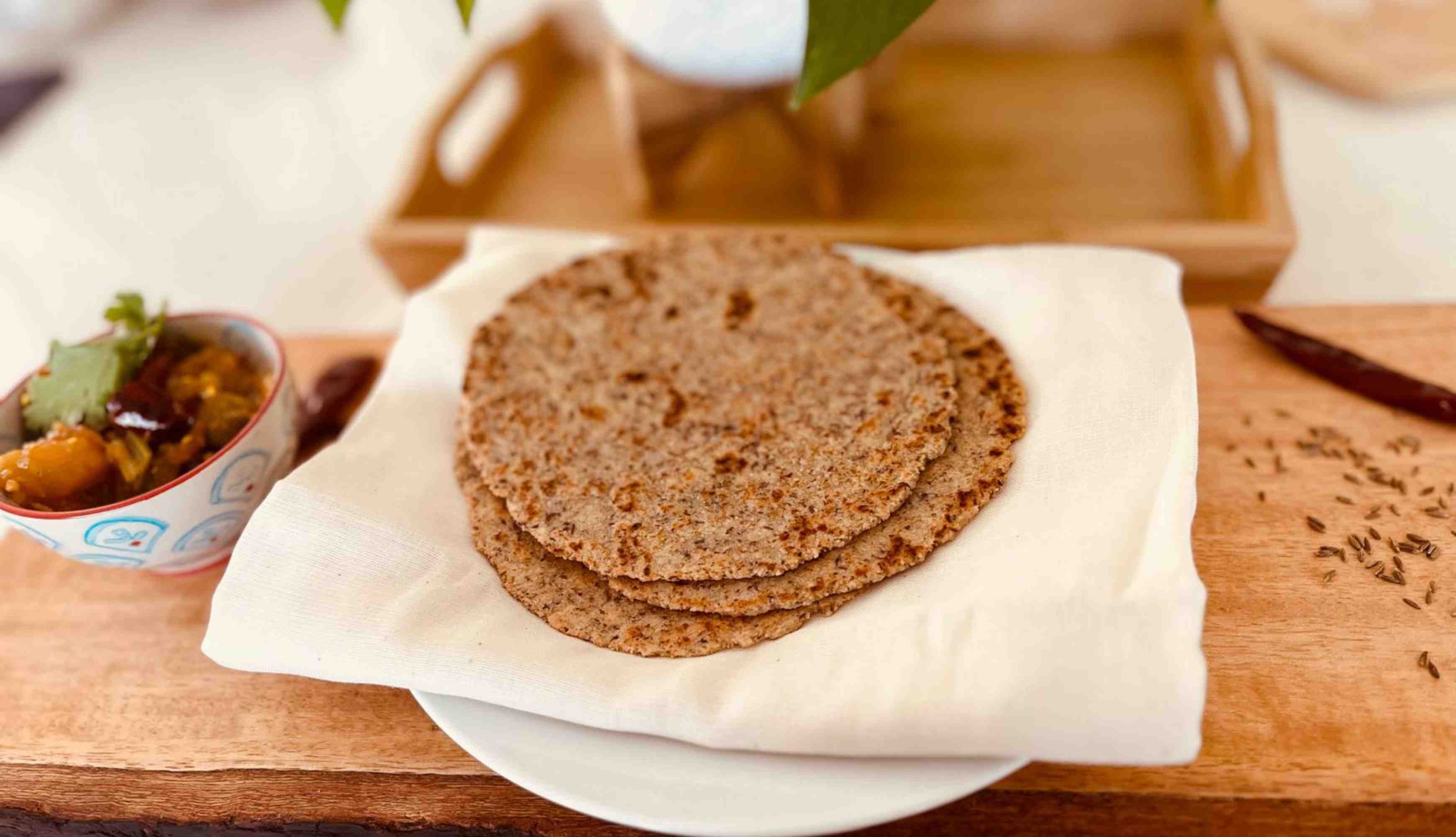 Almond flour roti with psyllium husk
